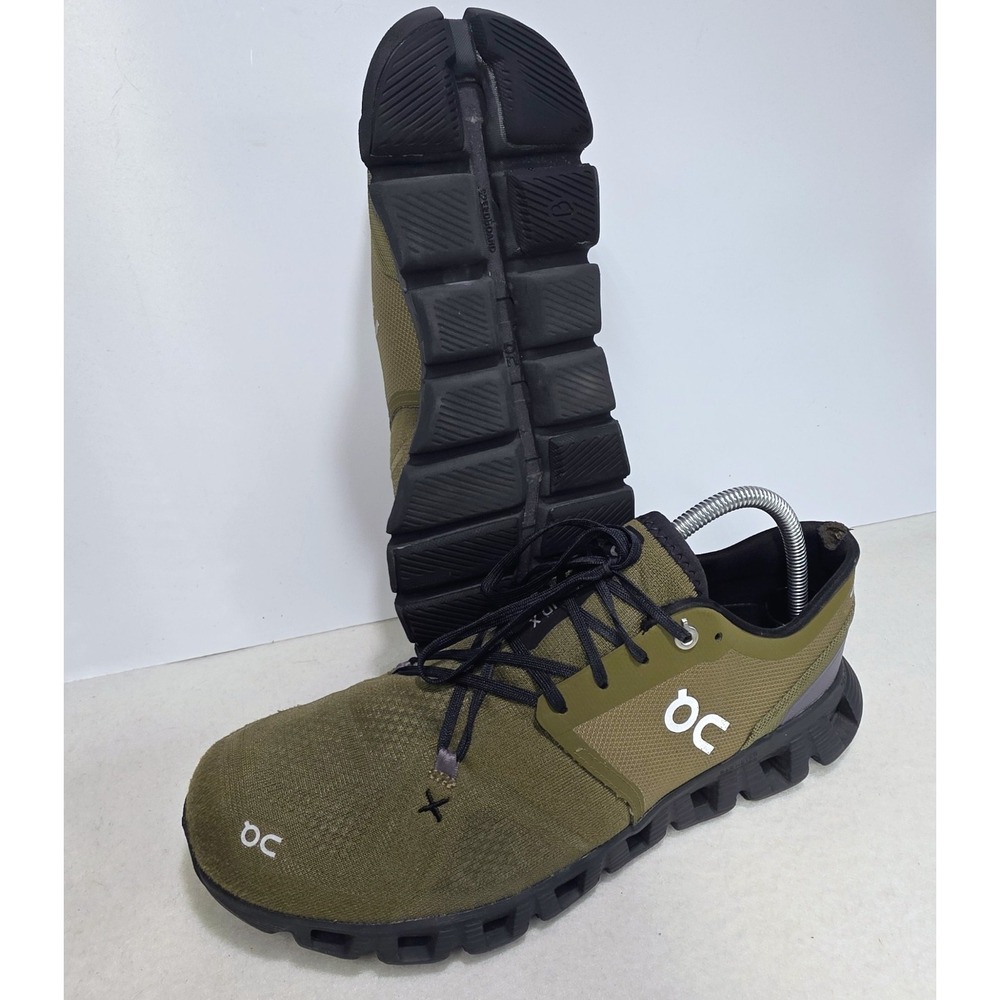 On Cloud X 3 Men's 9.5 Green Black Running Shoes 60.98101 Olive Green Training